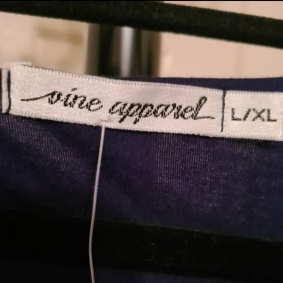 VINE APPAREL Womens Tops Navy Blue Size L/XL Relaxed Fit Asymmeyrical Blouse - Picture 7 of 7